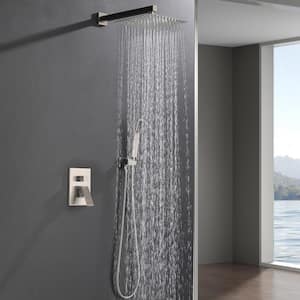 Single Handle 1-Spray Shower Faucet 1.5 GPM with Ceramic Disc Valves in. Brushed Nickel