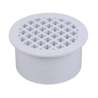 3 in. Round Snap-In White PVC Shower Drain
