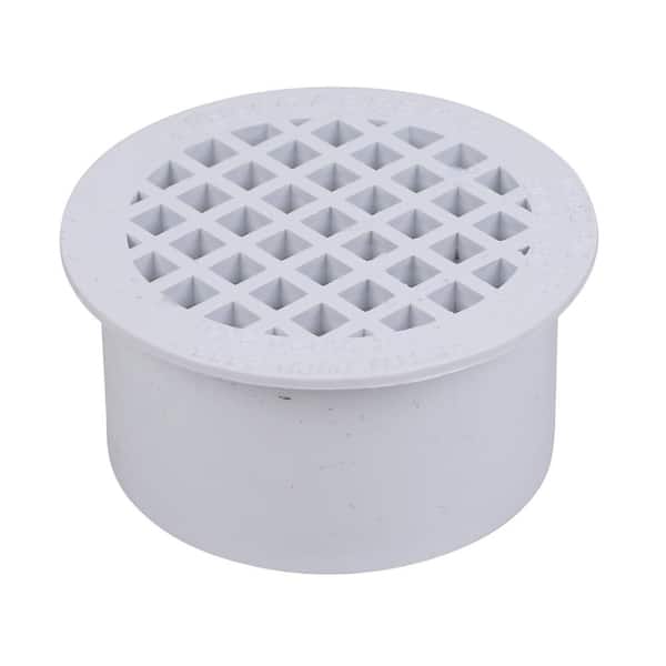 Oatey Round Gray PVC Shower Drain with 4-3/16 in. Round Screw-In Chrome Drain  Cover 423232 - The Home Depot