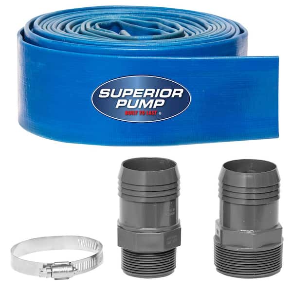 Superior Pump 2 in. x 25 ft. Lay-Flat Discharge Hose Kit