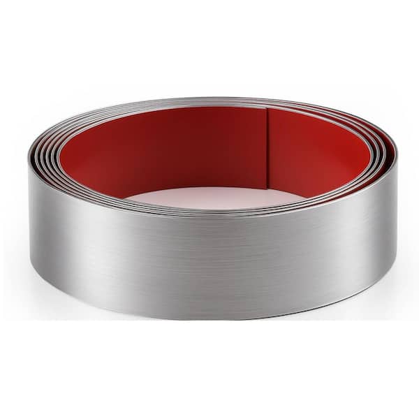 240 in. W x 4 in. D x 0.1 in. H in Silver Toe Kick Stainless Steel Kickplate Self Adhesive Metal Kick Plate for Cupboard
