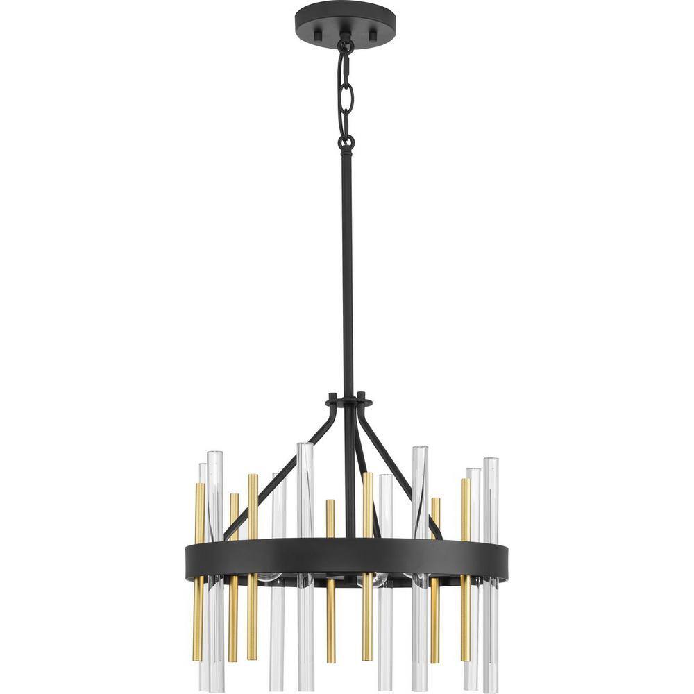 Orrizo 16" Black and Gold Semi-Flush Mount Light