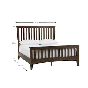 Abrams Walnut Brown Finish Queen Mission Style Wood Bed (69 in W. X 54 in H.)