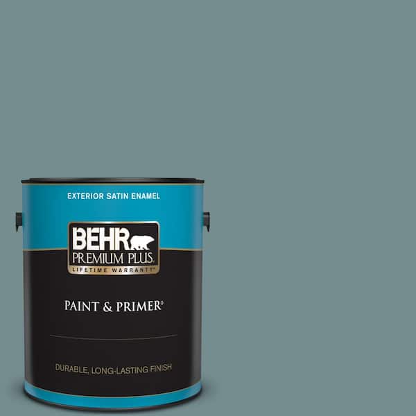 BEHR PREMIUM PLUS 1 gal. #PPF-46 Leisure Time Satin Enamel Exterior Paint & Primer