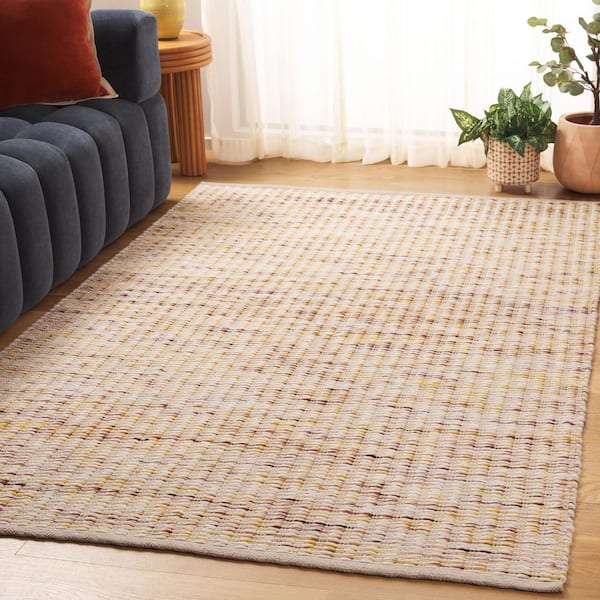 Natura 6 ft. x 9 ft. Gold/Ivory Abstract Distressed Area Rug