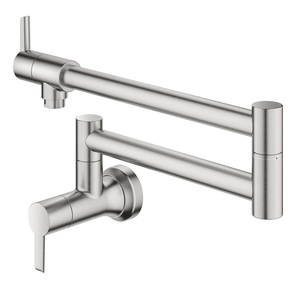 Sleek Stainless Steel Wall-Mounted Modern Pot Filler