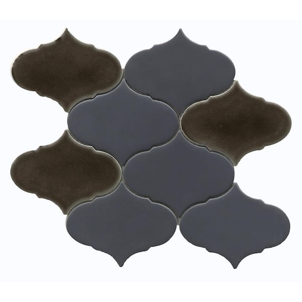 EMSER TILE Retro Ii Chrome 8.66 in. x 10.24 in. Arabesque Matte Cement Mosaic Tile ( 0.629 sq. ft./Each)