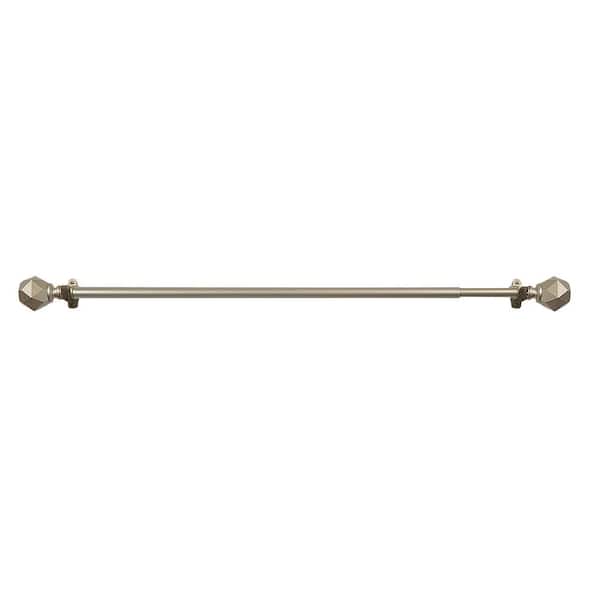 ACHIM Innovative Bailey 66 in. - 120 in. Adjustable 3/4 in. Single Wrap Around Curtain Rod in Gold Bailey Finials