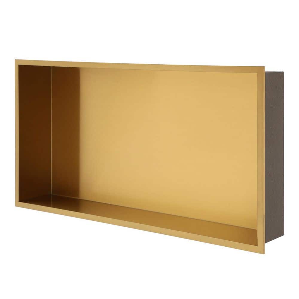 25 in. W x 13 in. H x 4 in. D Shower Niche Set of 1 Piece in Gold price history on PriceWatchPro