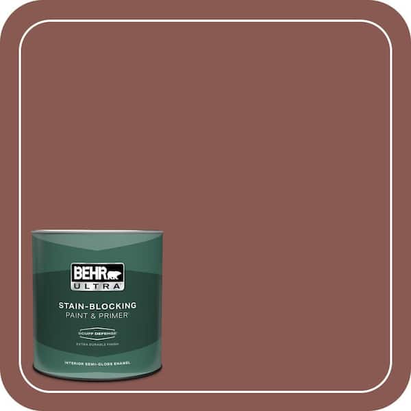 BEHR ULTRA 1 qt. #MQ1-20 Rust Extra Durable Semi-Gloss Enamel Interior Paint & Primer