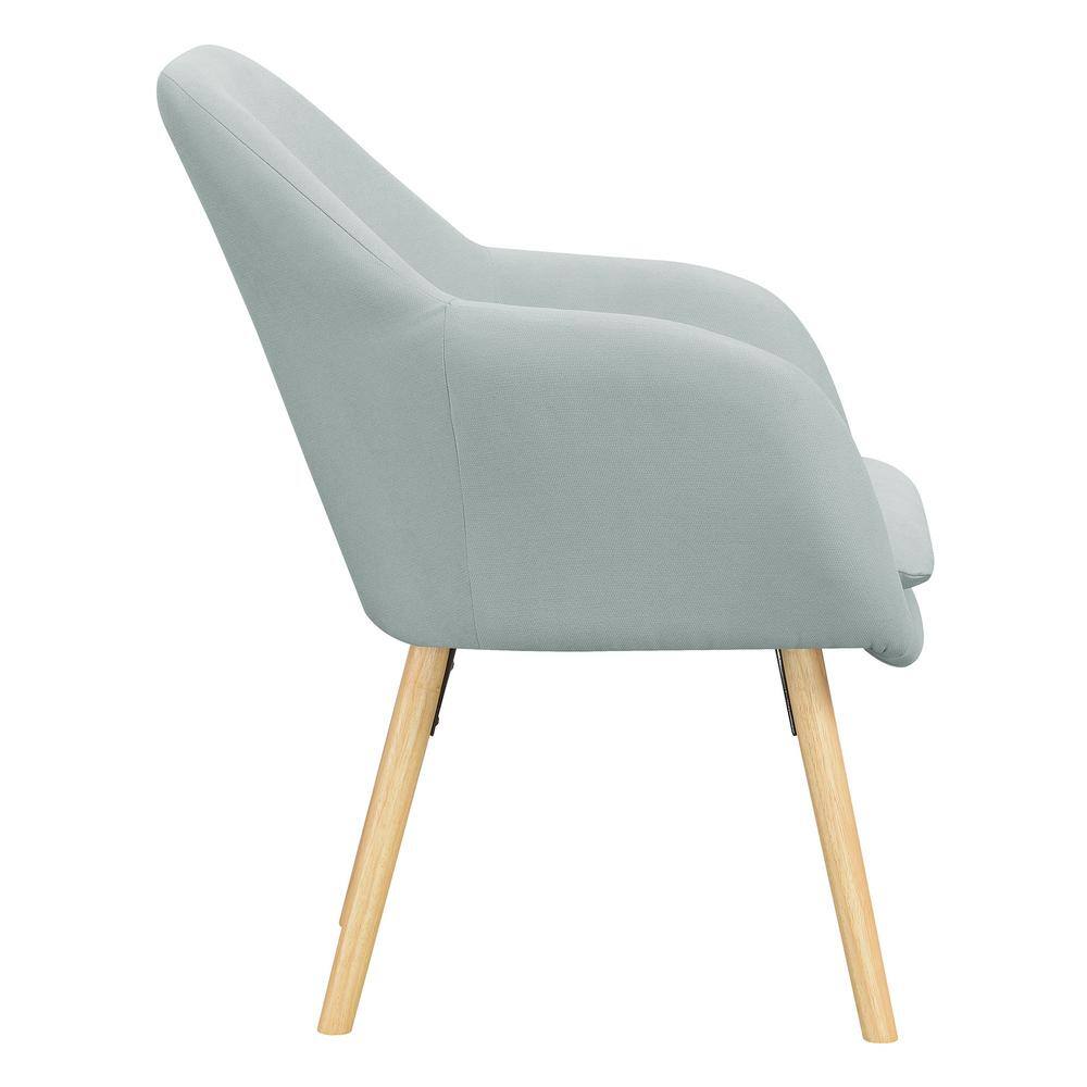 Charlotte Sea Foam Blue Velvet Wood Accent Chair