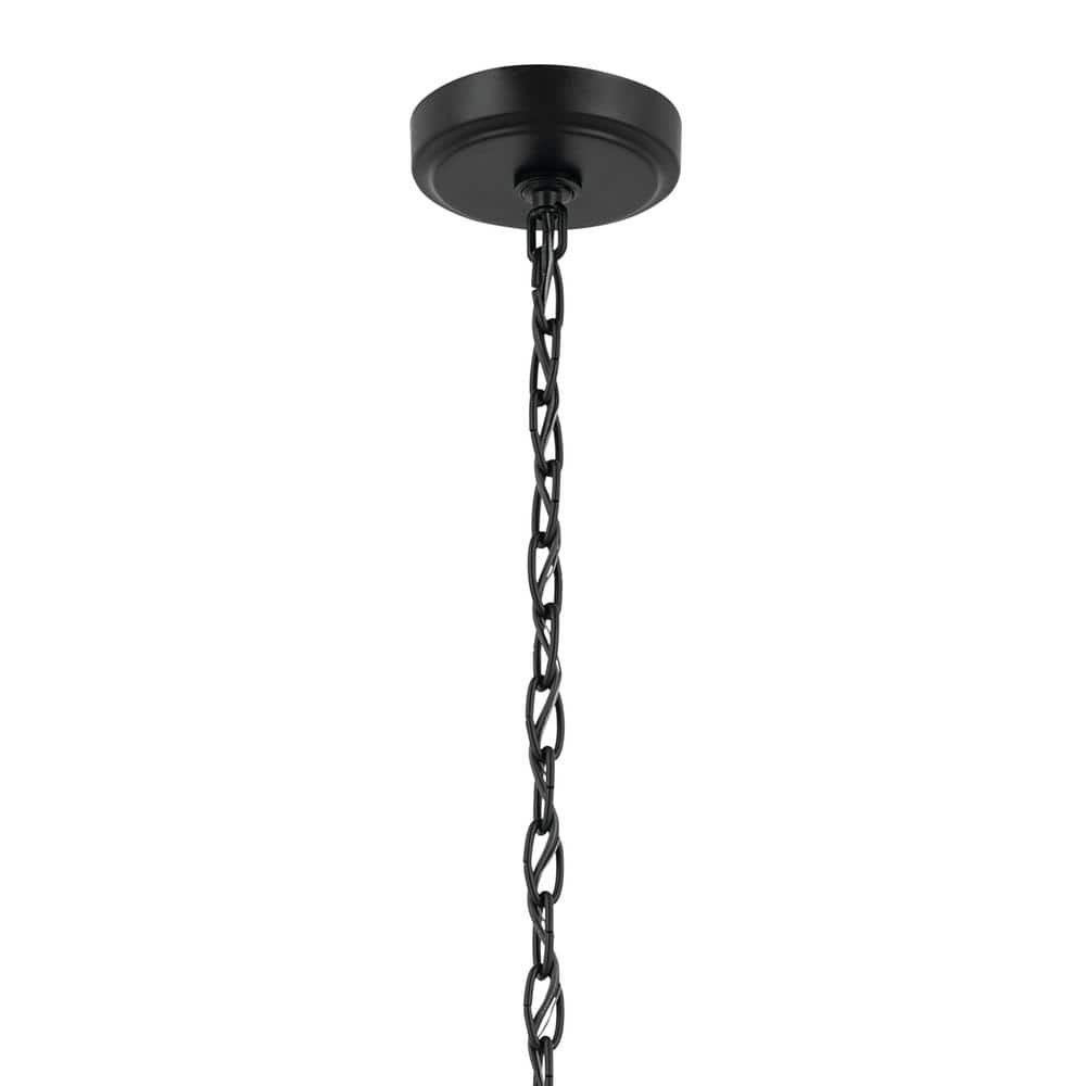 Winslow Black 6-Light Chandelier with Clear Seeded Glass
