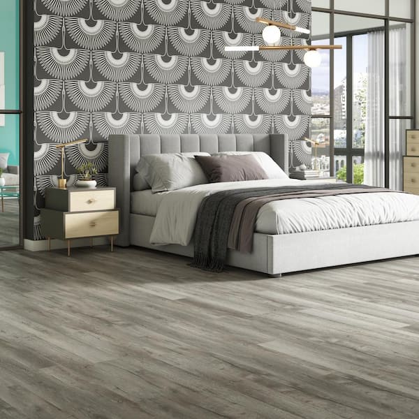 Polished Pro Smokey Stone 20 MIL x 6 in. W x 48 in. L Glue Down Waterproof Luxury Vinyl Flooring (42 sq.ft./case)