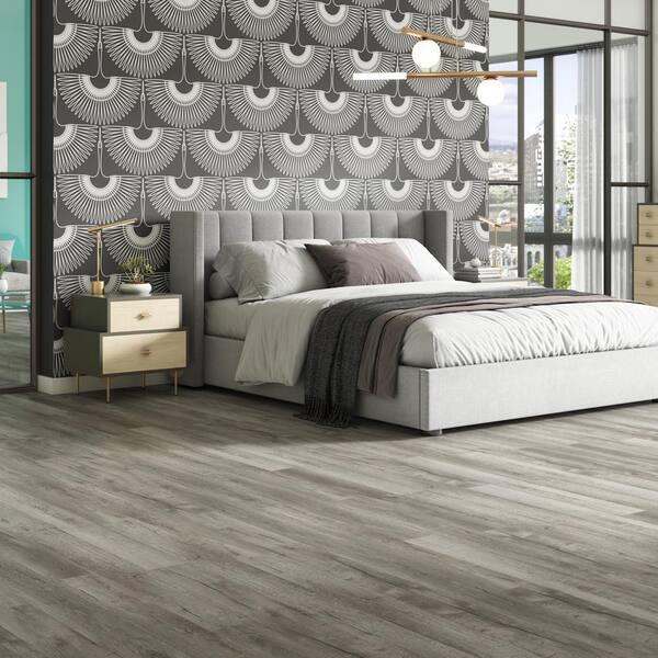 DuraDecor Polished Pro Smokey Stone 8 MIL x 6 in. W x 48 in. L Glue Down Waterproof Luxury Vinyl Flooring (3120 sq. ft./pallet)