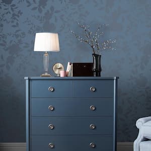 Westbourne Midnight Blue Metallic Non Woven Removable Paste The Wall Wallpaper Sample