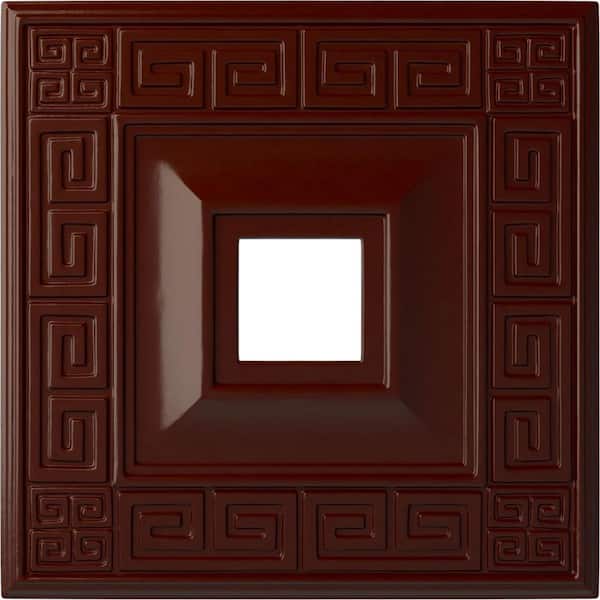 Ekena Millwork 1-1/8" x 18" x 18" Polyurethane Eris Ceiling Medallion, Brushed Mahogany