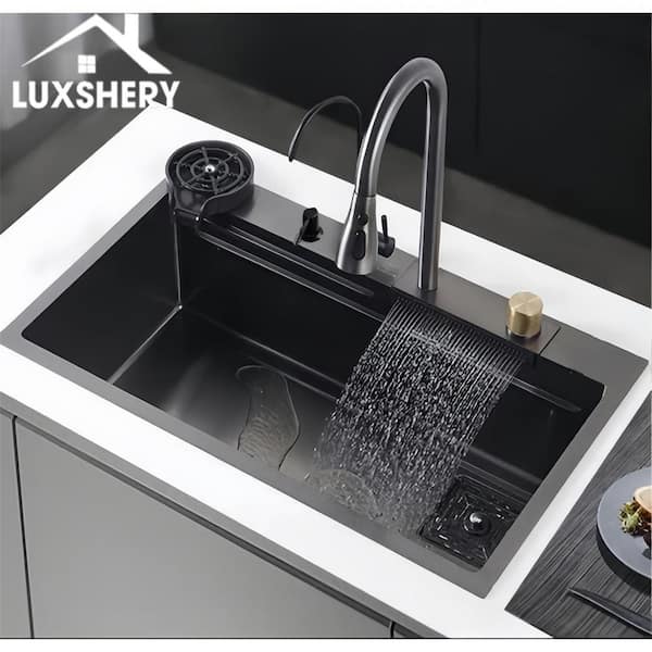 LUXSHERY 29.5 in. Undermount/Drop in Single Bowl Stainless