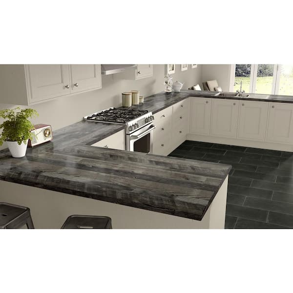 3 in. x 5 in. Laminate Sheet Sample in Antique Marula Pine with Premium Gloss Line Finish