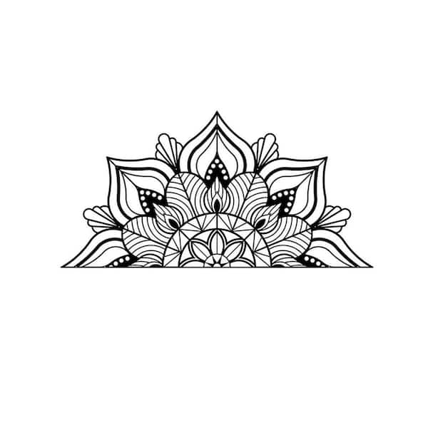 44 in. x 22.2 in. Large Metal Mandala Wall Art, Suitable for Office and Home Indoor and Outdoor Decoration (Black)