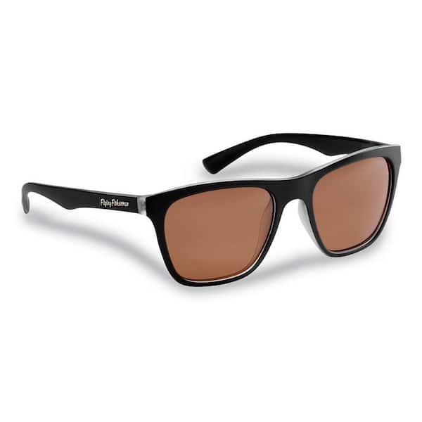 Flying Fisherman Fowey Polarized Sunglasses Crystal Matte Black Frame with Copper Lens