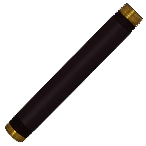 Westbrass 1/2 in. x 1/2 ft. IPS Lead-Free Brass Pipe Nipple in Matte Black