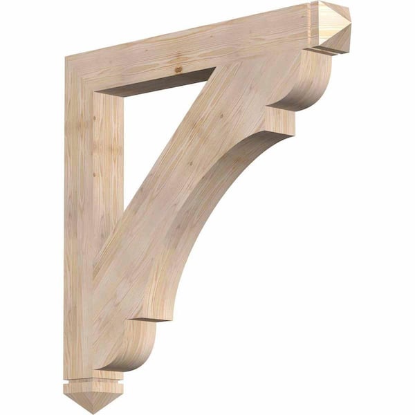 Ekena Millwork 5.5 in. x 48 in. x 48 in. Douglas Fir Olympic Arts and Crafts Smooth Bracket