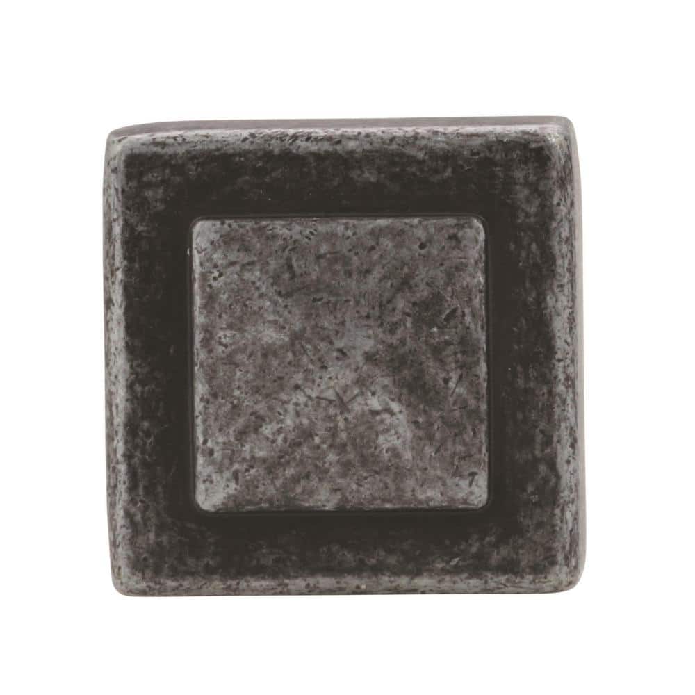 Wrought Iron Square Rustic Cabinet Knob with Mounting Hardware