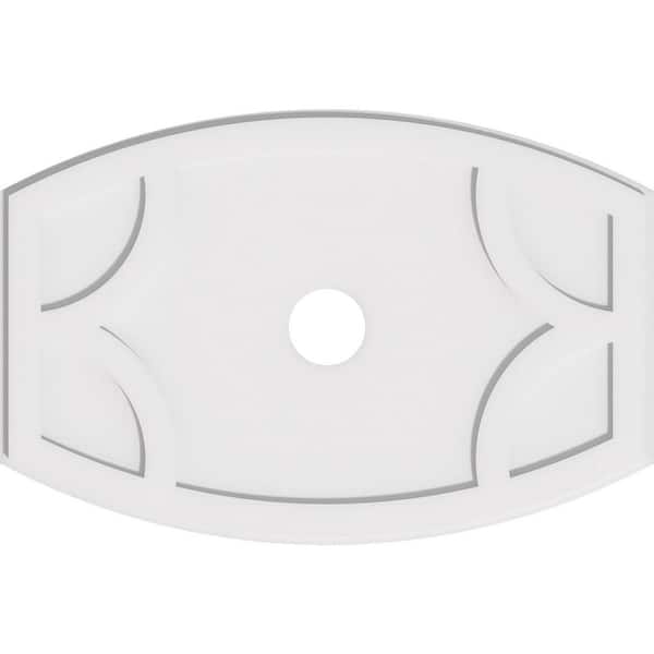Ekena Millwork 34 in. W x 22-5/8 in. H x 4 in. ID x 1 in. P Kailey Architectural Grade PVC Contemporary Ceiling Medallion