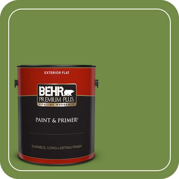 BEHR PREMIUM PLUS 1 gal. #S-H-420 Shamrock Flat Exterior Paint & Primer