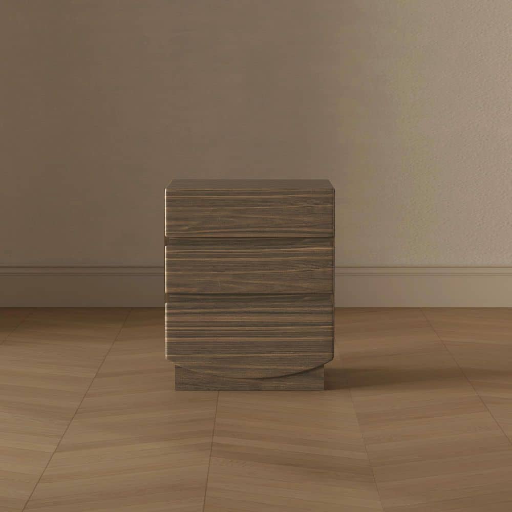 Ardea Walnut 3-Drawer 20 in. W Nightstand