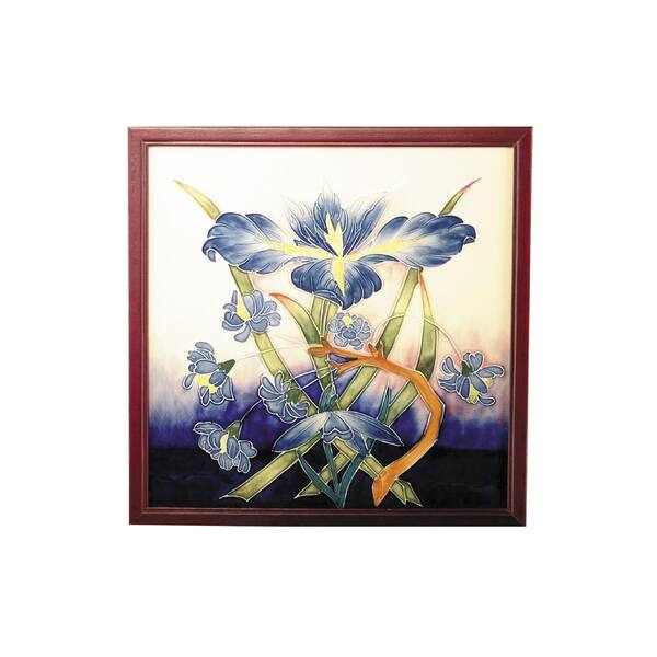 Springdale Lighting Iris Abstract Wall Art with Hand Painted Porcelain style 9.5 in. x 9.5 in.