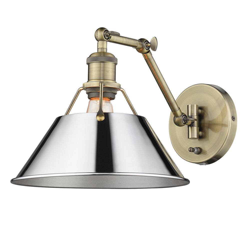 Golden Orwell Contemporary Brass 10" Articulating Wall Sconce