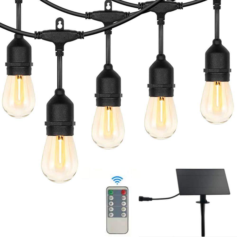 Westinghouse 15 Bulbs 50 ft. Outdoor Solar LED Edison String -Light ...