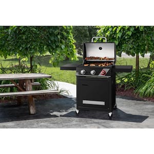 3-Burner Propane Gas Grill in Matte Black with TriVantage Multifunctional Cooking System