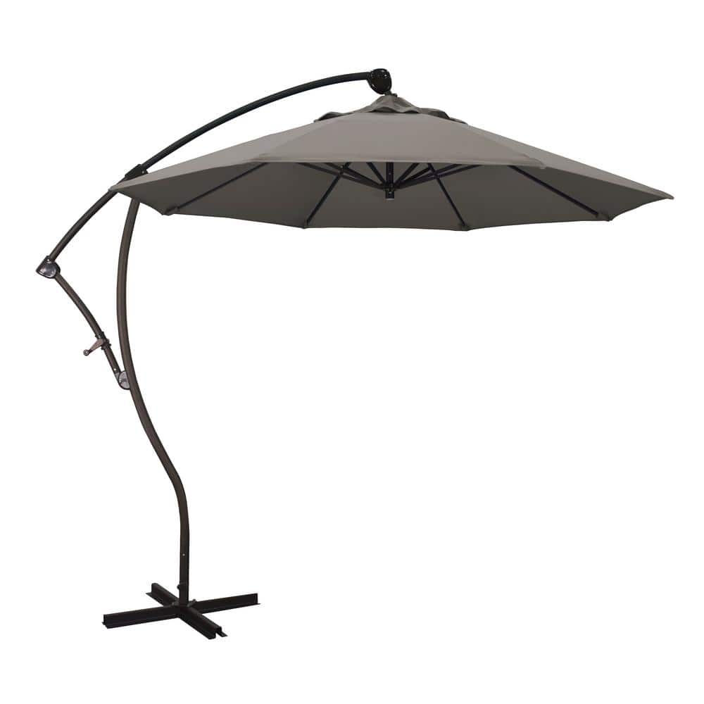 9 ft. Bronze Aluminum Cantilever Patio Umbrella with Crank Open 360 Rotation in Taupe Pacifica price history on PriceWatchPro