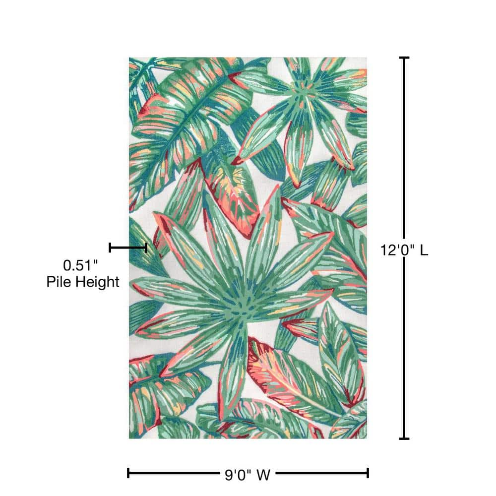 Reversible Multicolor Floral Synthetic 9' x 12' Area Rug