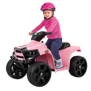 6-Volt Kids Ride on ATV Car 4 Wheelers Electric Quad with Horn and LED Lights, Pink