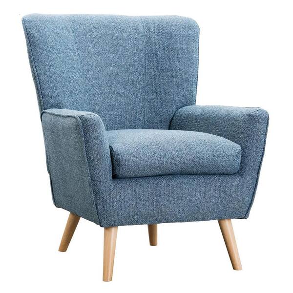 Boyel Living Blue Arm Chairs Mid Century Modern Fabric Accent Chair for Living Room and Bedroom