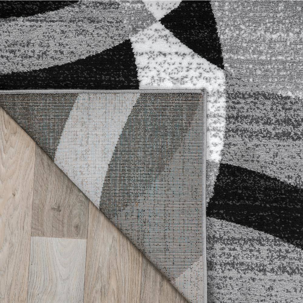 Gray Geometric Circles Synthetic Area Rug 2'7" x 4'