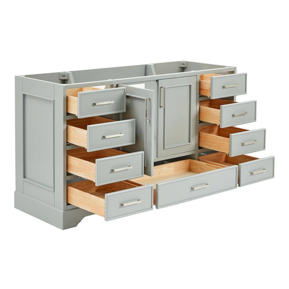 Stafford 61" Gray Hardwood Single Freestanding Vanity Cabinet