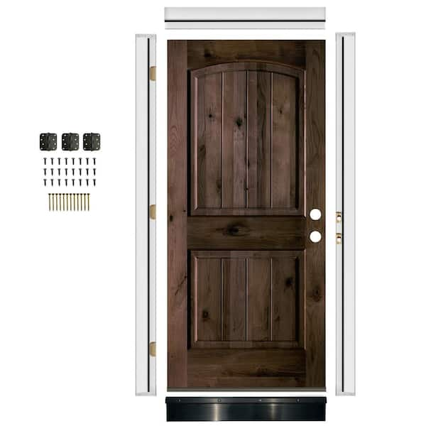 Krosswood Doors 32 In. X 80 In. Knotty Alder 2-Panel Left-Hand Top Arch ...