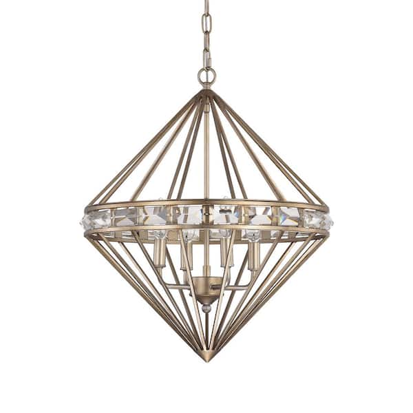 Warehouse of Tiffany Mayne 18 in. 4-Light Indoor Aged Silver Finish Chandelier with Light Kit