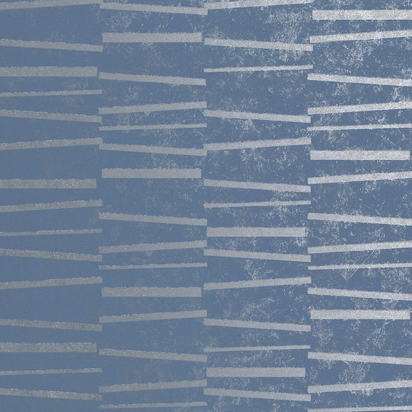 Brewster Geometrics Blue Wallpaper Sample