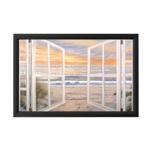 Elongated Window On Canvas by Joval Framed with LED Light Landscape Wall  Art 16 in. x 24 in.