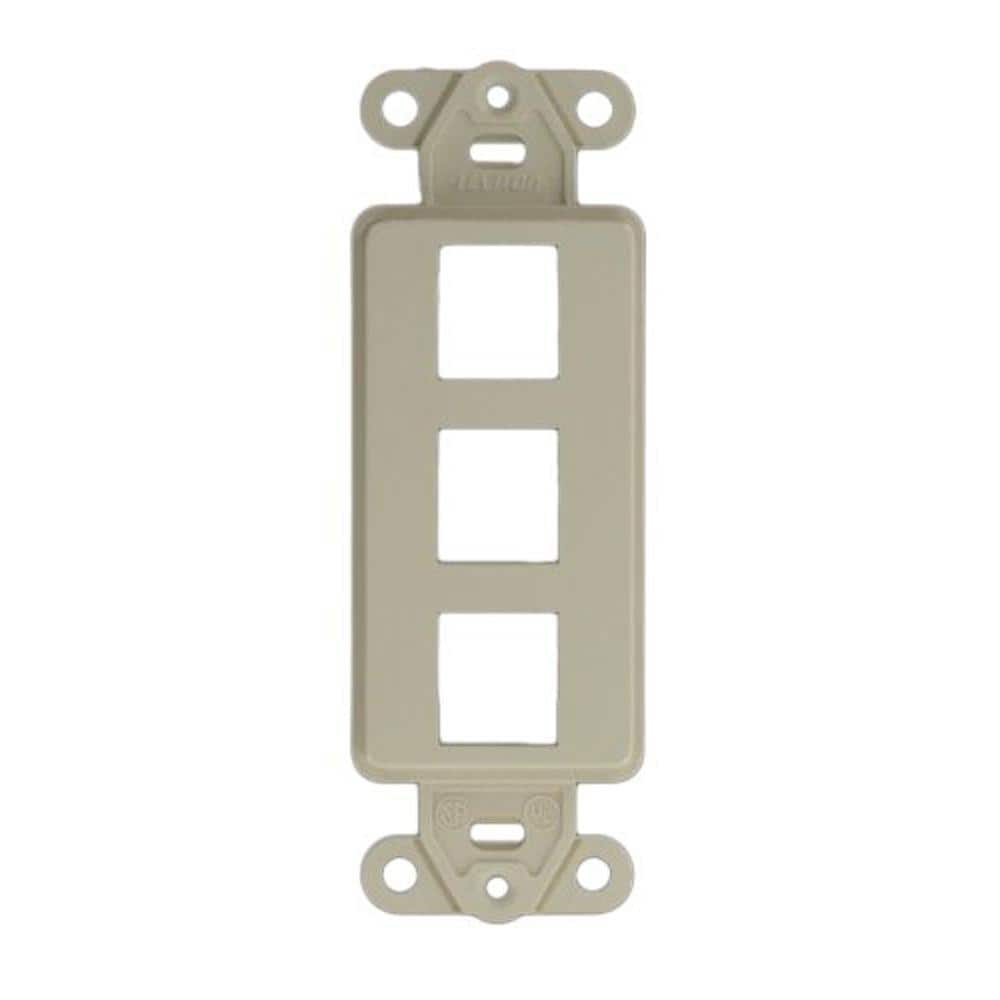 Leviton 1 Gang Decora Quickport 3 Port Insert In Light Almond 41643 T The Home Depot 8486