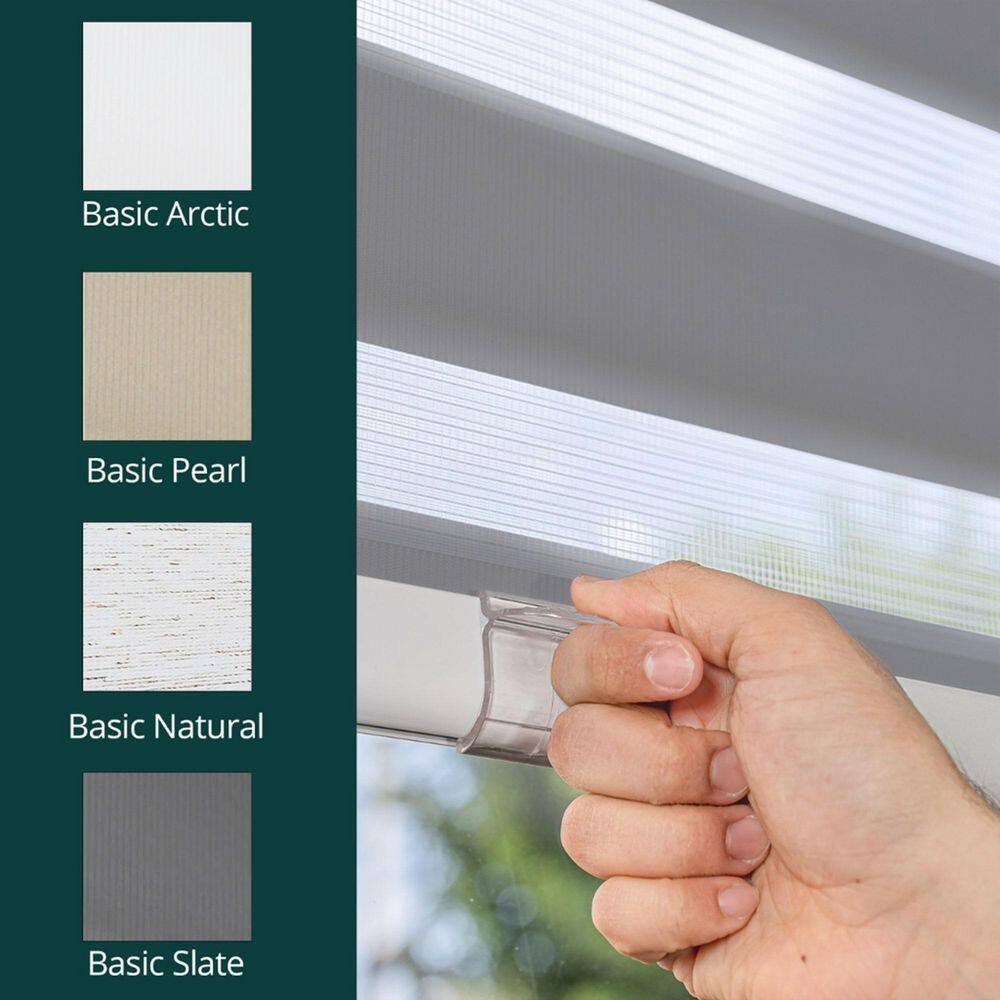 Gray Cordless Light Filtering Zebra Roller Shade 20" x 72"