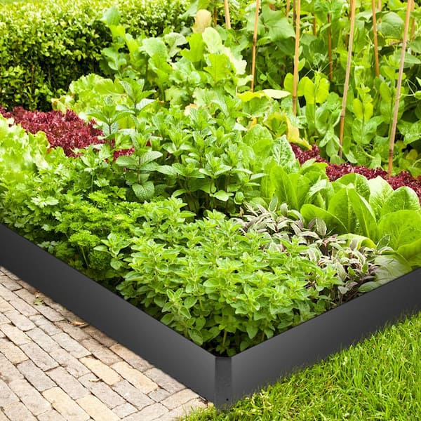 40 in. x 8 in. Black Steel Lawn Edging Garden Edging Landscape Edging Garden Border Edging for Landscaping (6-Pieces)