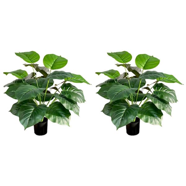 INNOBULE 31.5 in. Artificial Pothos Plant, Faux Decorative Plant in Nursery Pot (2-Packs)