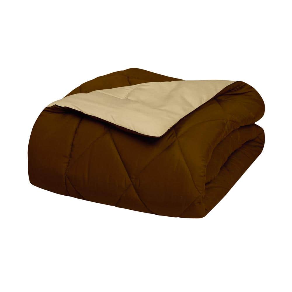 3-Piece Chocolate/Cream Full/Queen Comforter Set