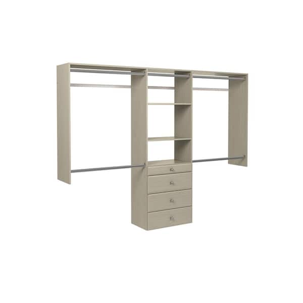 Closet Evolution Ultimate 60 in. W - 96 in. W Rustic Grey Wood Closet System